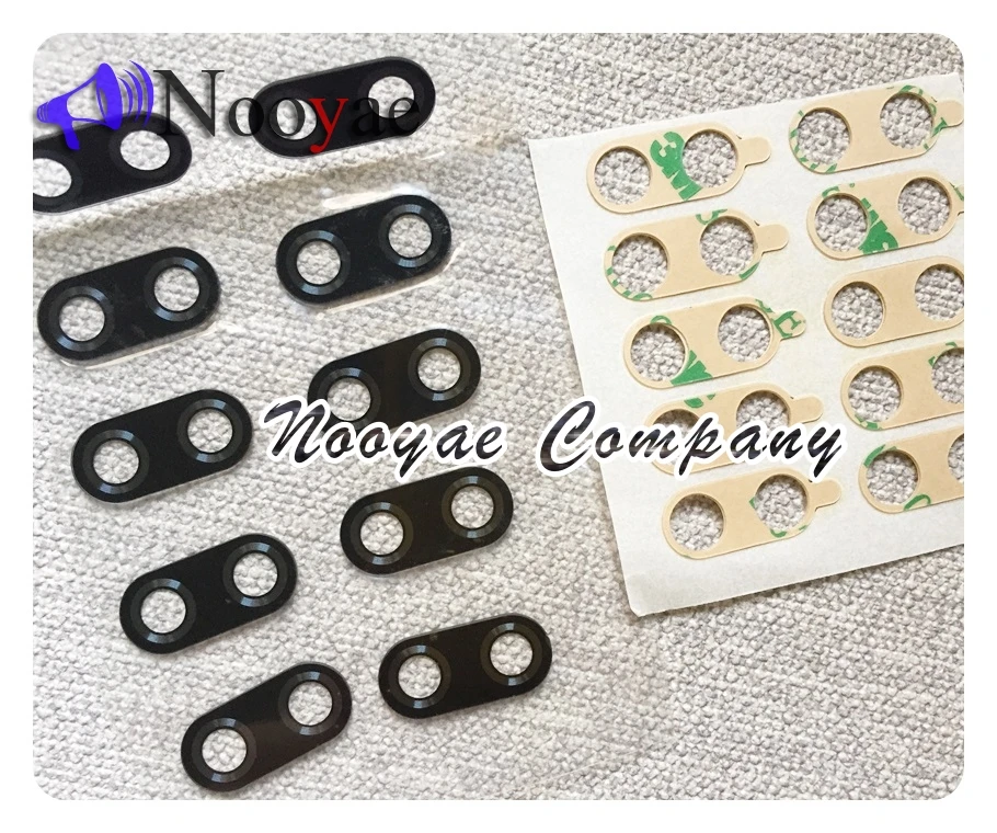 Obiettivo in vetro per fotocamera posteriore grande con retro nero per Huawei P Smart Plus 2019 P20 pro P30 lite obiettivo per fotocamera con adesivo + traccia