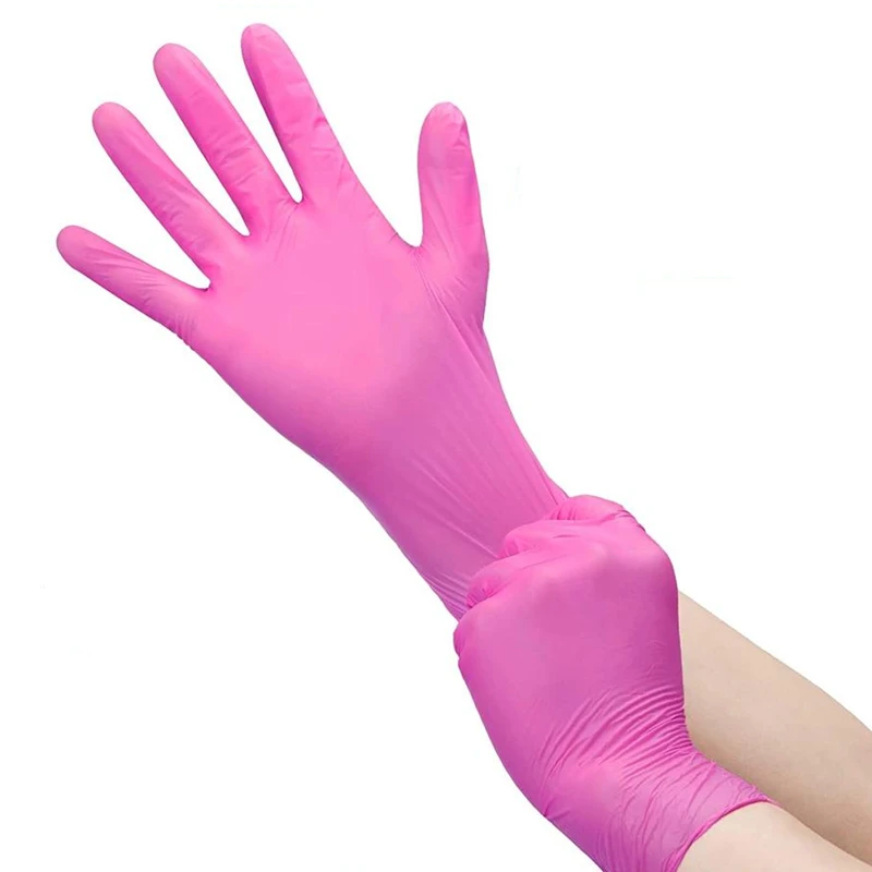 100Pack Nitrile Disposable Gloves Vinyl Powder & Latex Free Food Grade Gloves Kitchen Cooking Cleaning Beauty Tatoo Work Gloves