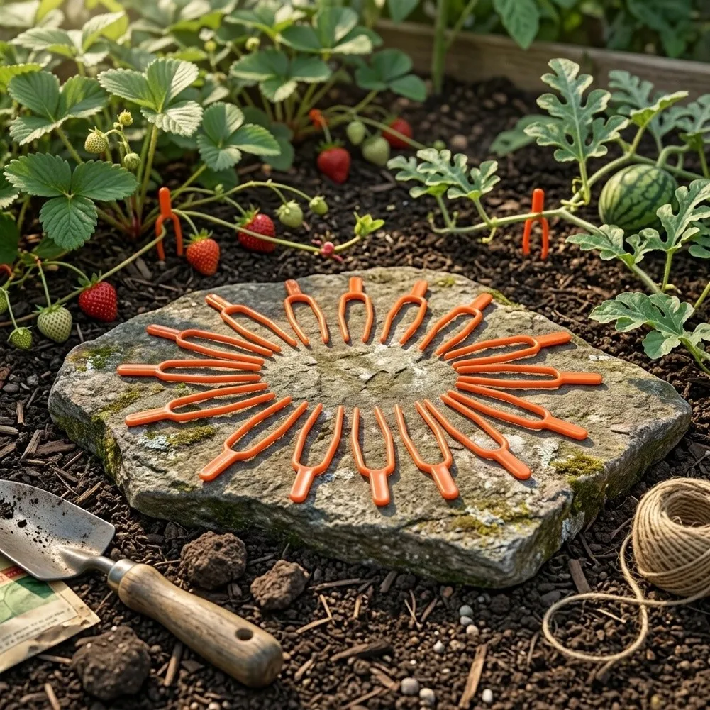 Yellow Strawberry Plant Pins Cutting Holder Pins Sturdy Plastic Construction Weather Resistant Design For Strawberry Runners