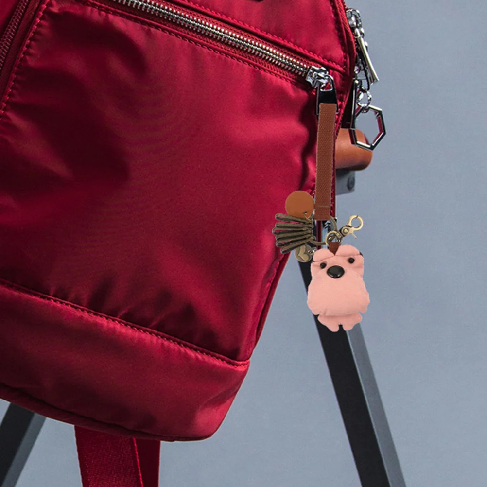 

2Pcs Keychain Bear Cute Korean Style 3-Color Patch Key Ring Holder for Backpack Purse Car Key Fob Bag Accessory