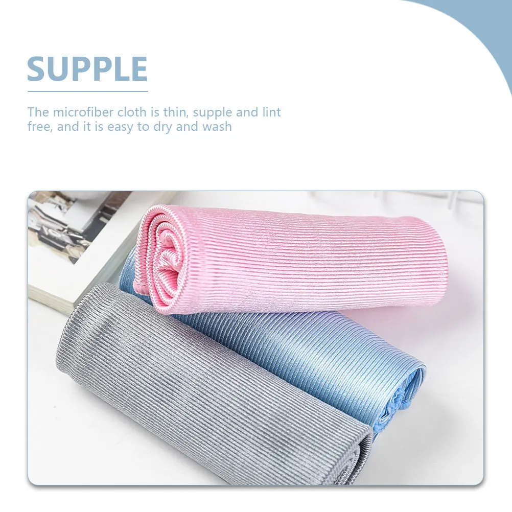 

3Pcs Microfiber Towels Durable Lintfree for Glass Mirrors Cars Kitchen Eyewear Cleaning Microfiber Glass Cleaning Cloths