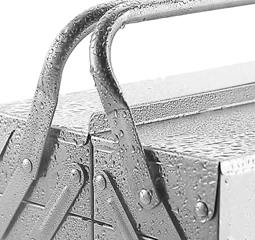 Stainless Steel Tool Box for Industrial and Home Use with Foldable Design and 3-Layer Storage Space DC