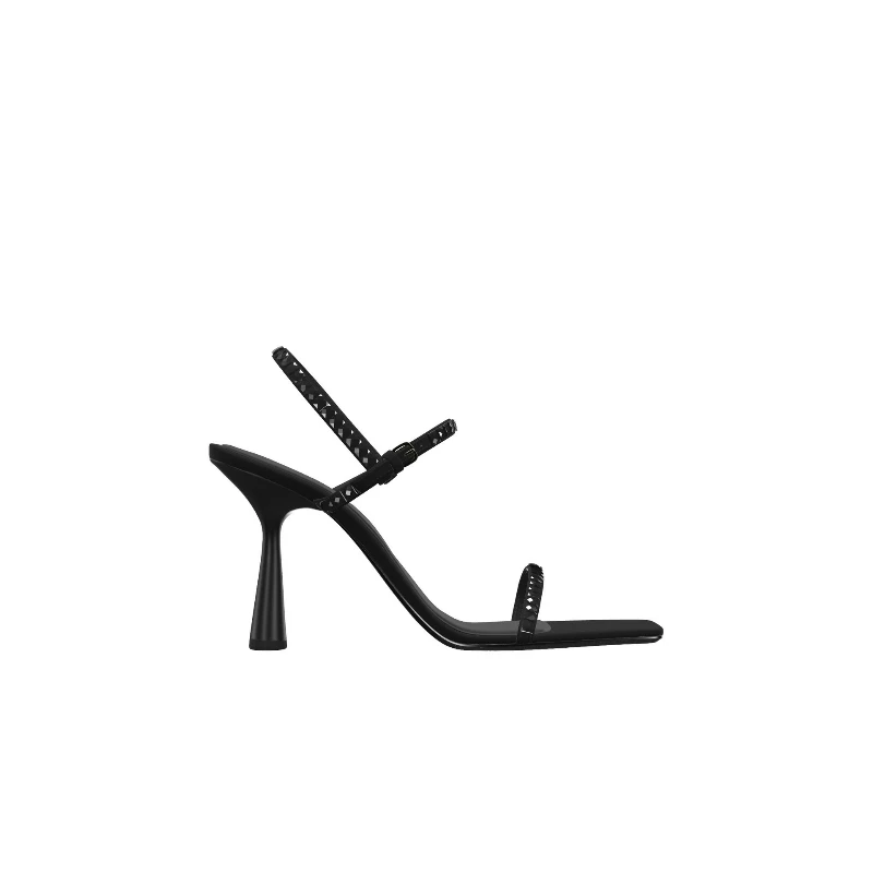 Sexy High Heel Sandals Women Pointed Toe Rhinestone Strap Black