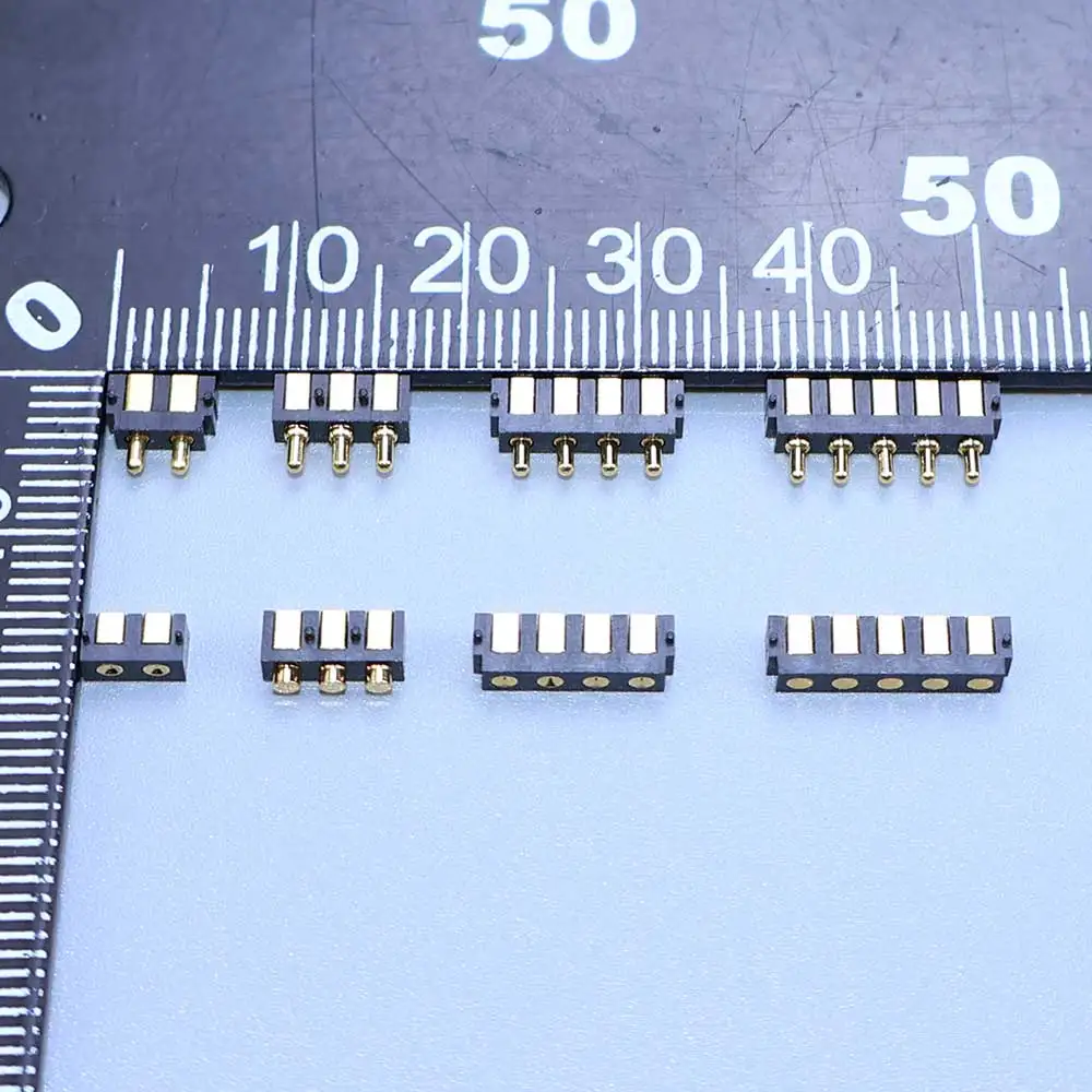 YanXi 2.5mm 2.54mm Pogo Pin Connector Horizontal SMD Surface Mount 2 3 4 5 Pin Spring Loaded Pogopin Male Female Gold Plated