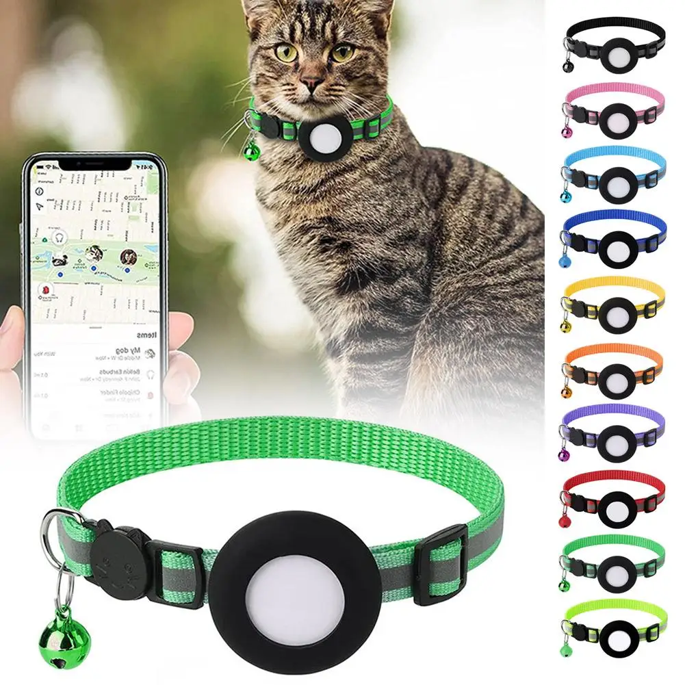 Airtag Case Collar for Cats with Protective Case for Anti Lost Locator Tracker Dog Accessories Reflective Pet Collars Airtag Cas