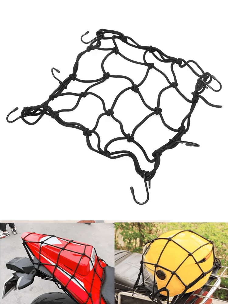 AliExpress NONE Motorcycle 6 Hooks Elastic Net Helmet Luggage Mesh Bag 30*30cm Storage Strap 40*40cmMesh Helmet Tank Luggage Mesh Car Motor Bike