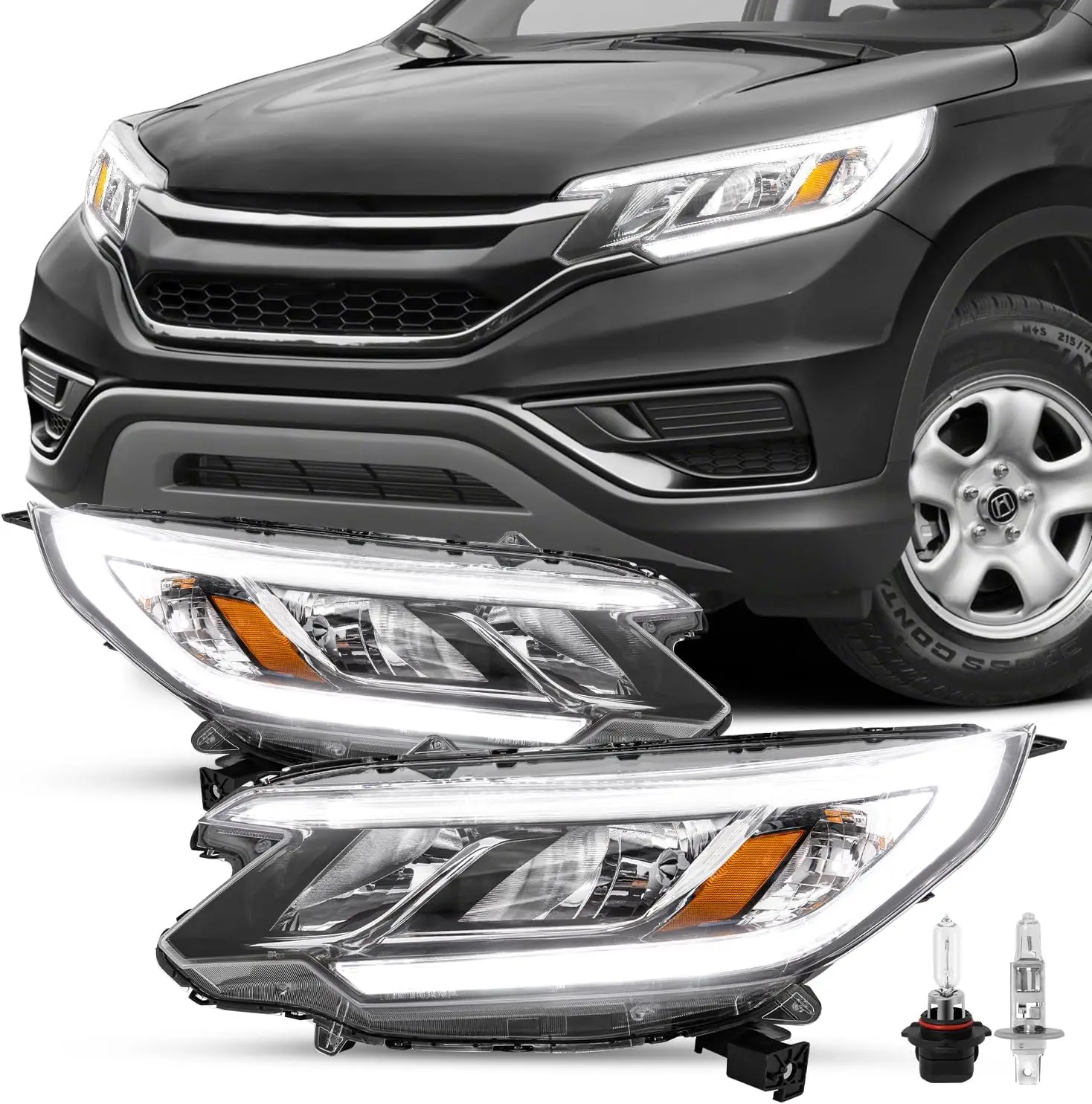 

Светодиодные фары DRL в сборе с лампами для Honda CR-V OEM 2015-2016 гг., замена фары со стороны пассажира и водителя