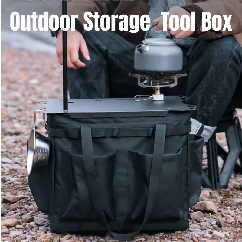 Outdoor Fishing Tool Storage Box Camping Bag Cover Large Portable Folding Handbag Picnic Desk Molle Sorting Bags Pocket X209G