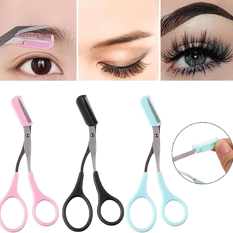 Novice eyebrow trimmer Men women Grooming Eyebrow Trimmer Scissors with Comb Shaper  Scissors