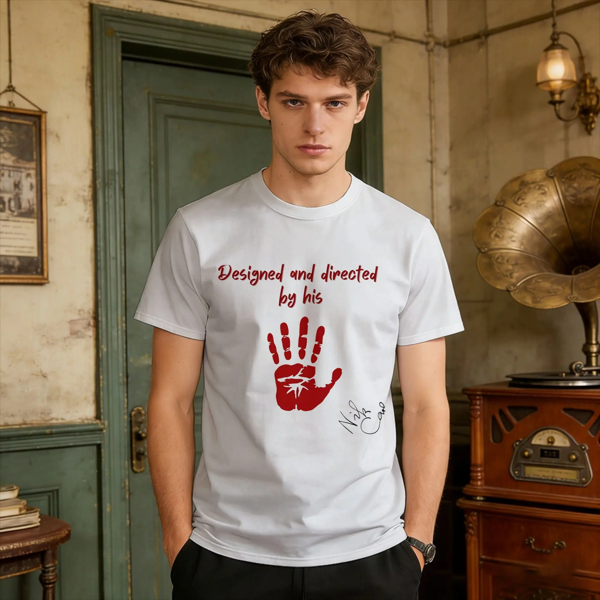 Nick Cave Red Right Hand  Cotton T-Shirt For Men Summer Peakys Blinders T-Shirts Novelty Tee Shirt Plus Size Casual Clothes