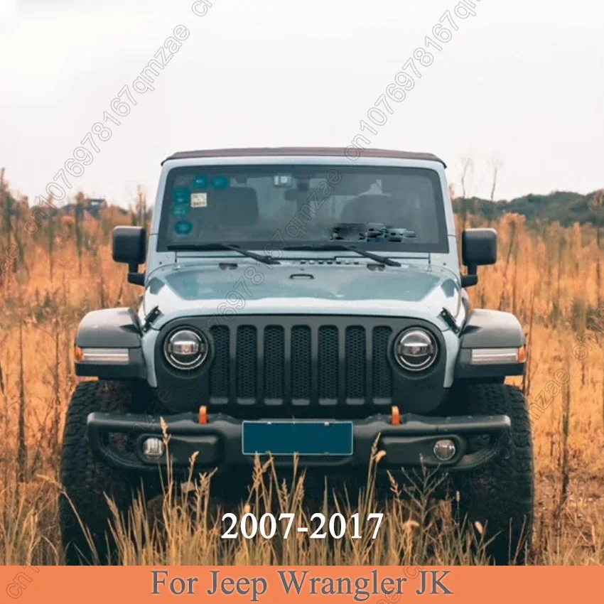 Car Front Grille Grill JK to JL for Jeep for Wrangler JK Grill 2007-2017 ABS Matt Black Racing Grill Mesh Tuning Accessories