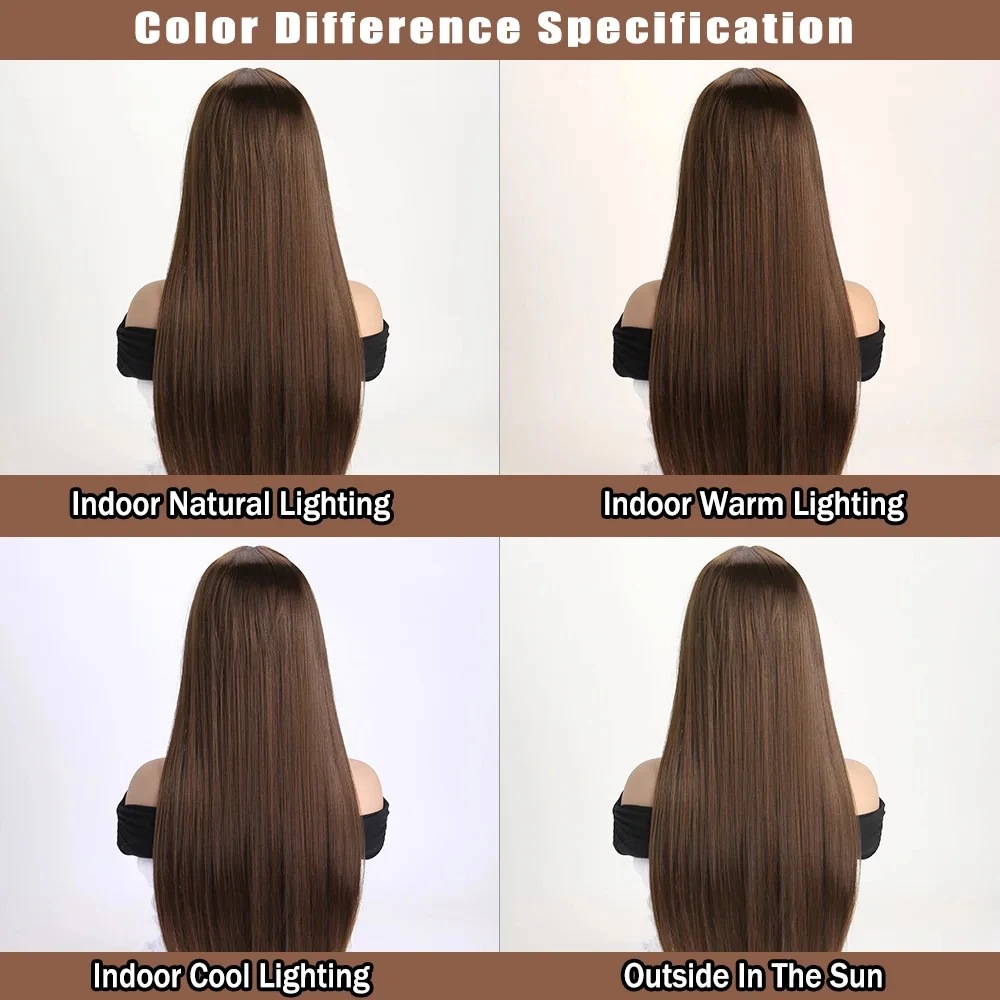 Meistverkaufte 26-Zoll-Synthetikperücke für langes glattes Haar für Halloween-Cosplay, Alltagsperücke, hitzebeständiges Haaraccessoire. – Detail 13