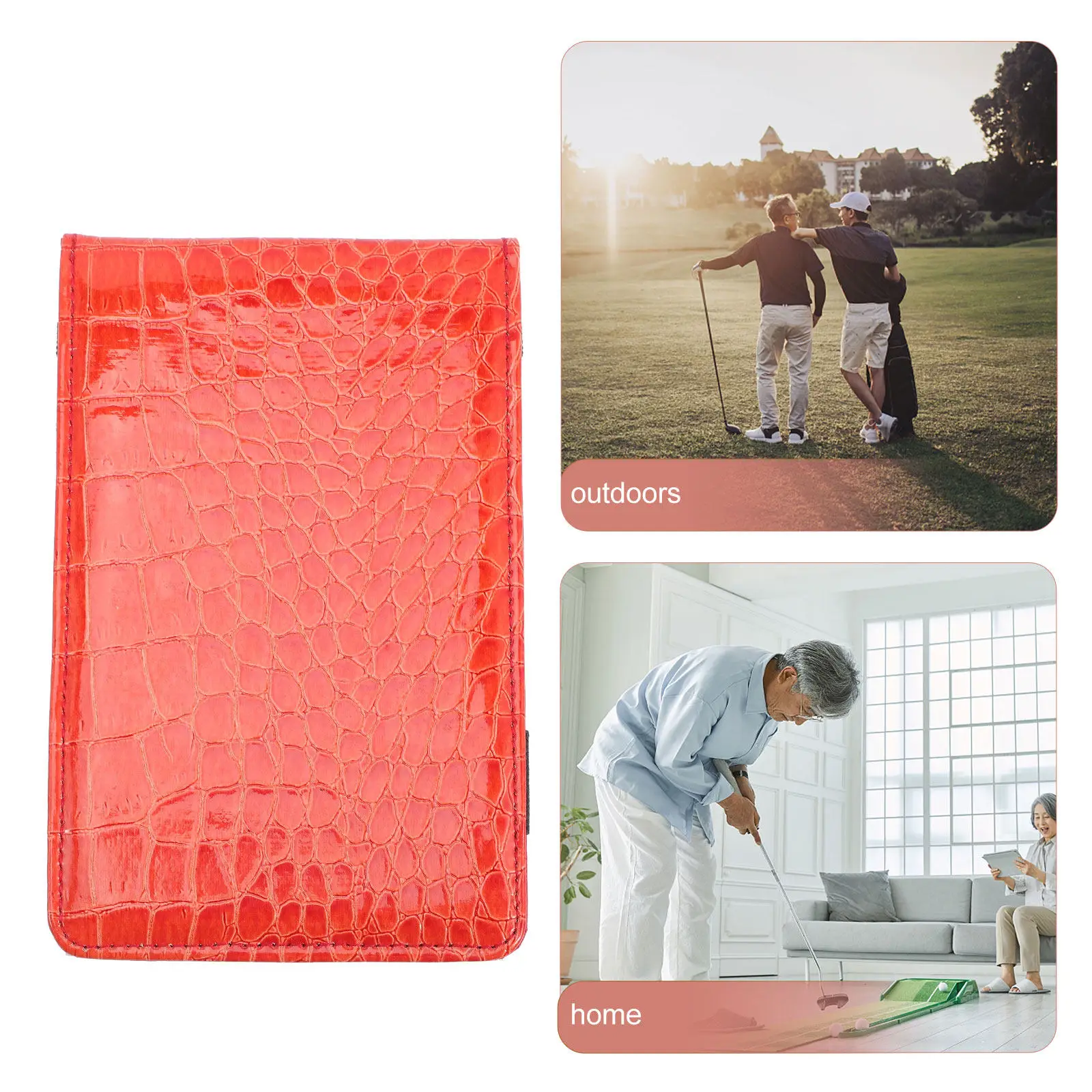 Golfing Scorebook Elegant Black PU Score Keeping Book Easy to Write Dry Surface Foldable Scorecards Holder Recording