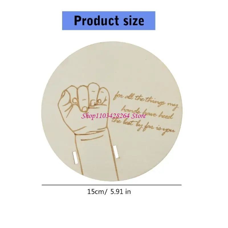 بطاقة عرض سوار خشبي منقوشة للاحتفال بالمولود الجديد تذكارات لحديثي الولادة