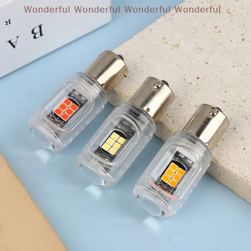 

BRAKE LIGHT SUPER BRIGHT 1156/1157 16 LED CHIPS RED/WHITE WITH STEADY HI-LOW BEAM FOR AUTO