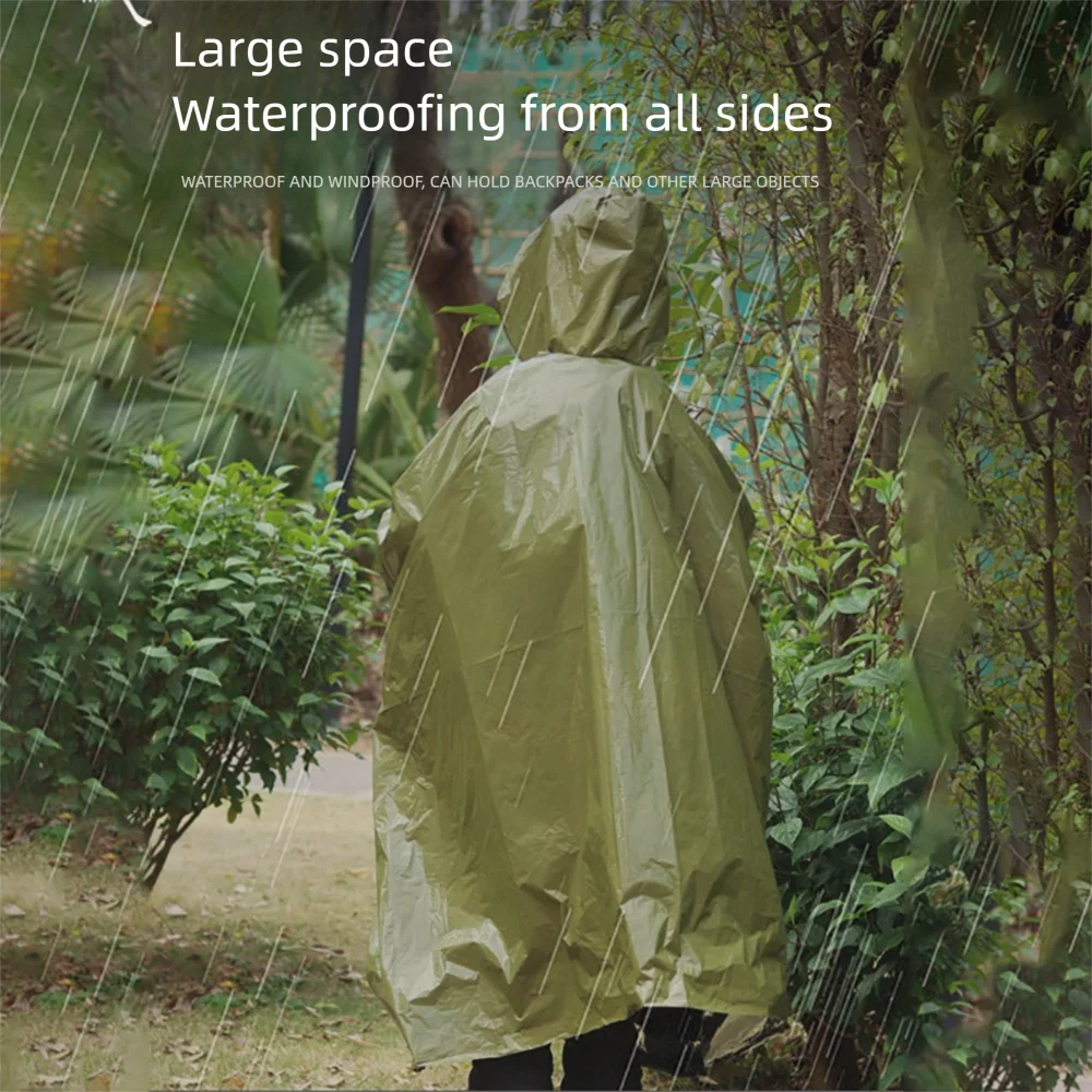 في الهواء الطلق متعددة الوظائف معطف واق من المطر التخييم معطف واق من المطر مقاوم للماء بقاء الطوارئ الملابس العاكسة معدات التخييم