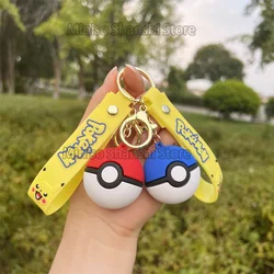 Creative anime Pikachu Pok é mon Pet Elf Ball Keychain Cute Ball Pendant Men's and Women's Bag Pendant Small Gift  keychain