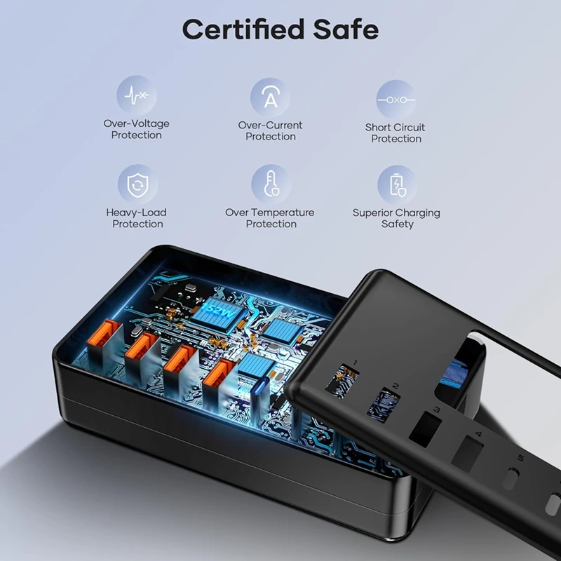 USB C Charger,8-Port Charging Station for Multiple Devices,Multi Charger Station with 4 USB-C&4 USB-A, Fast Charger(US) [IANC-]