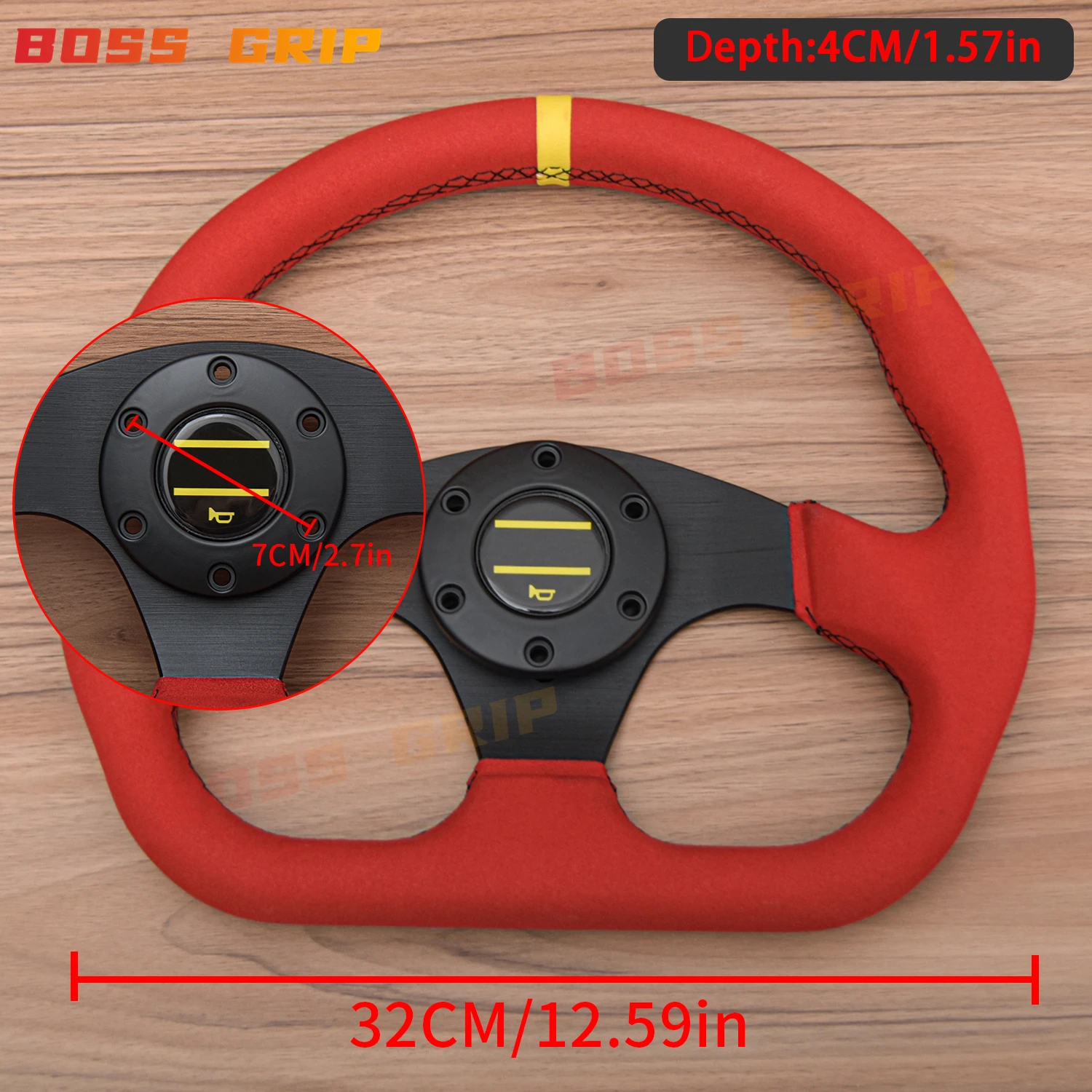 13Inch JDM D Shape Racing Nardi Steering Wheel Car Suede Leather Simulator Game Sport Steering Wheel For VW HONDA TOYOTA BMW