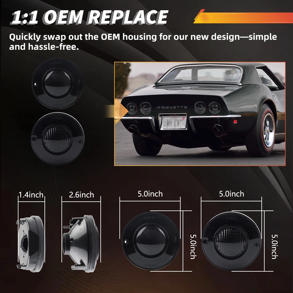 4 pz/set luci freno posteriori e lampade di backup adatte per Chevrolet Corvette C3 1975 1976 1977 1978 1979 senza lampadina/presa