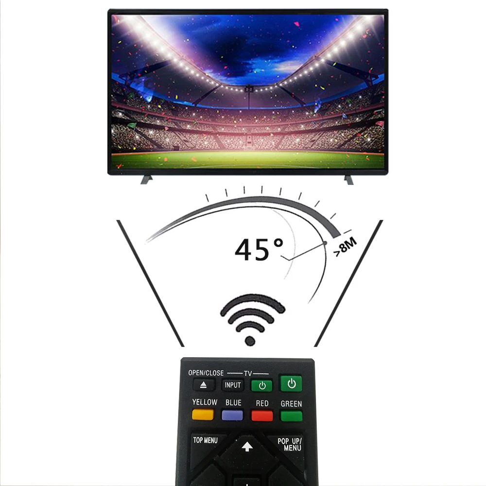 The remote control is designed for Sony model RMT-VB201U, Blu-ray players: BDP-BX370, UBP-X700, BDP-S1700, a