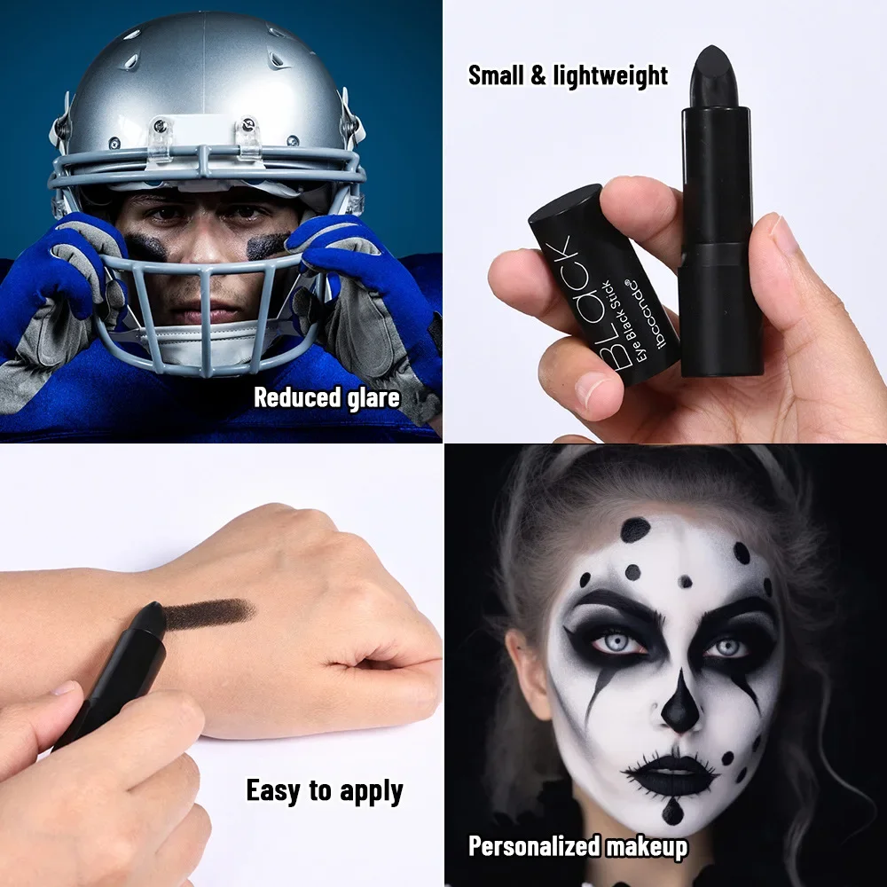 IBCCCNDC Black Paint Balm Black Lipstick Lipstick Eye Black Stick Halloween Face Makeup