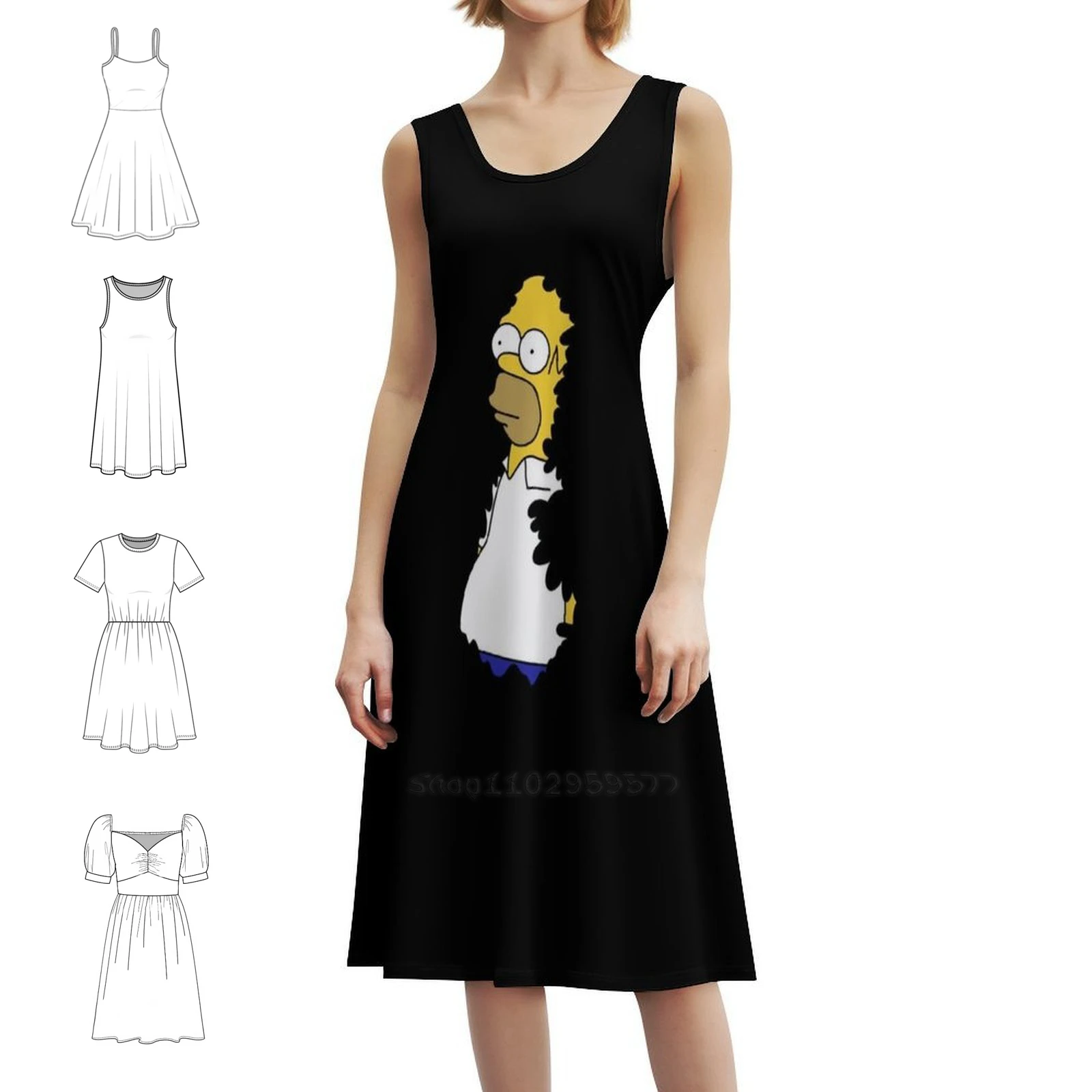 

Классическая футболка с цветочным принтом Homer In Hedge Meme, платье для женщин, весна-лето, повседневное платье для вечеринки, платье Homer In Hedge Meme