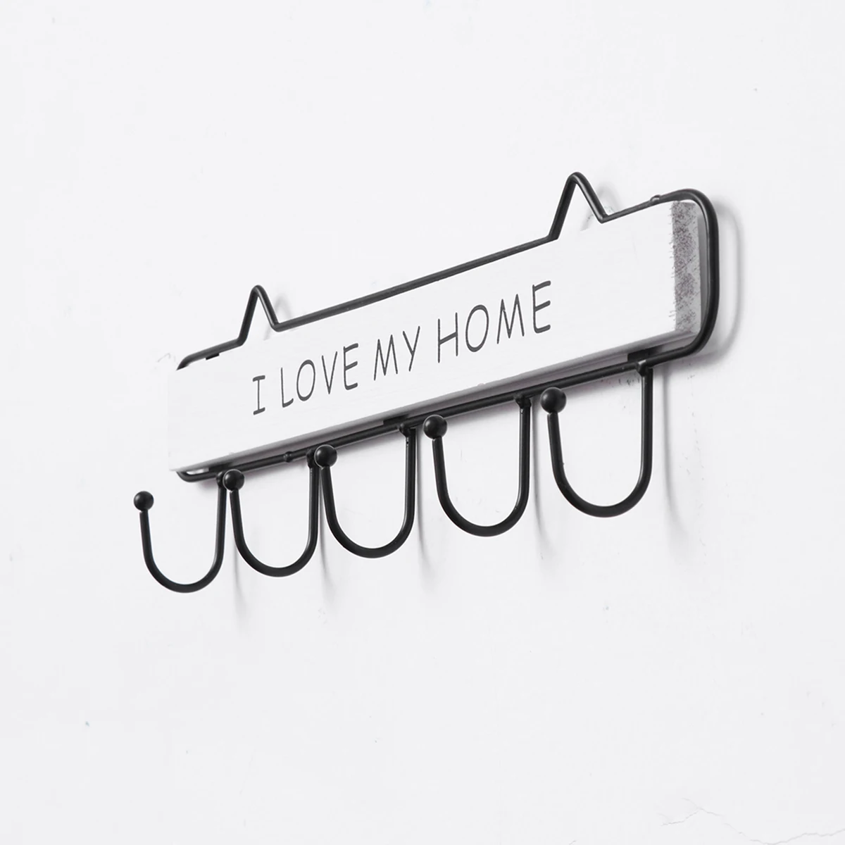 

Vintage Iron Wooden Hook Home Storage Rack For Clothes Towel Hat Key Hanger White Bedroom Living Room Hotel Use Decor