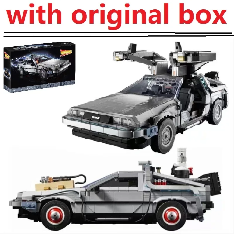 

With Original Box Back to the Future Car Time Machine Building Blocks Model Compatible 10300 Bricks Christmas And Birthday Gifts