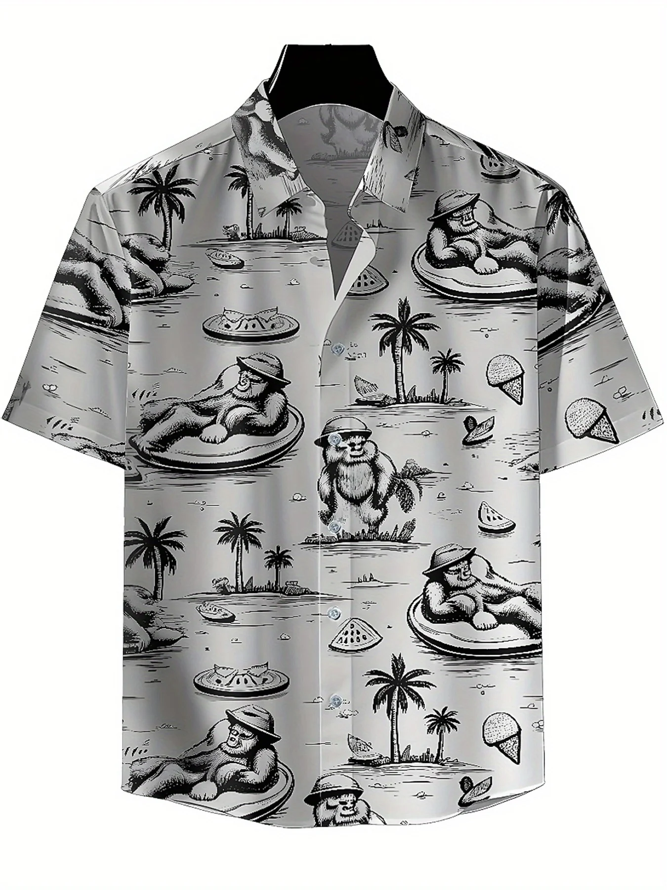 Men's Plus Size Hawaiian ShirtsTropical Beach Vacation Style Printpattern,New in Summer Fashion Tops,Hip Hop Rock Streetwear