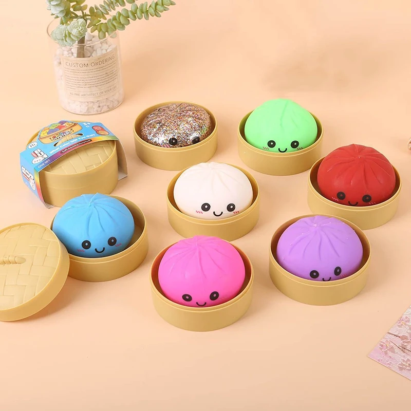 Riesiges Squishies Dumpling Bun Spielzeug, langsam aufsteigender Glitzer-Dumpling-Stressball, Stressabbau-Fidget-Spielzeug für Zuhause, Büro und Reisen