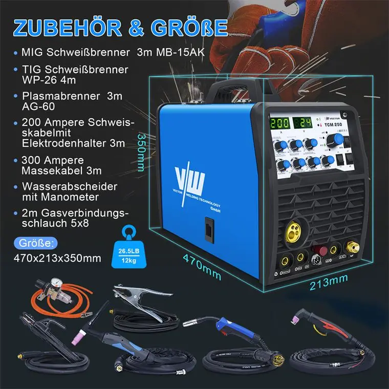 Soldadora MIG TCM250 5 en 1 220V multifunción nueva condición