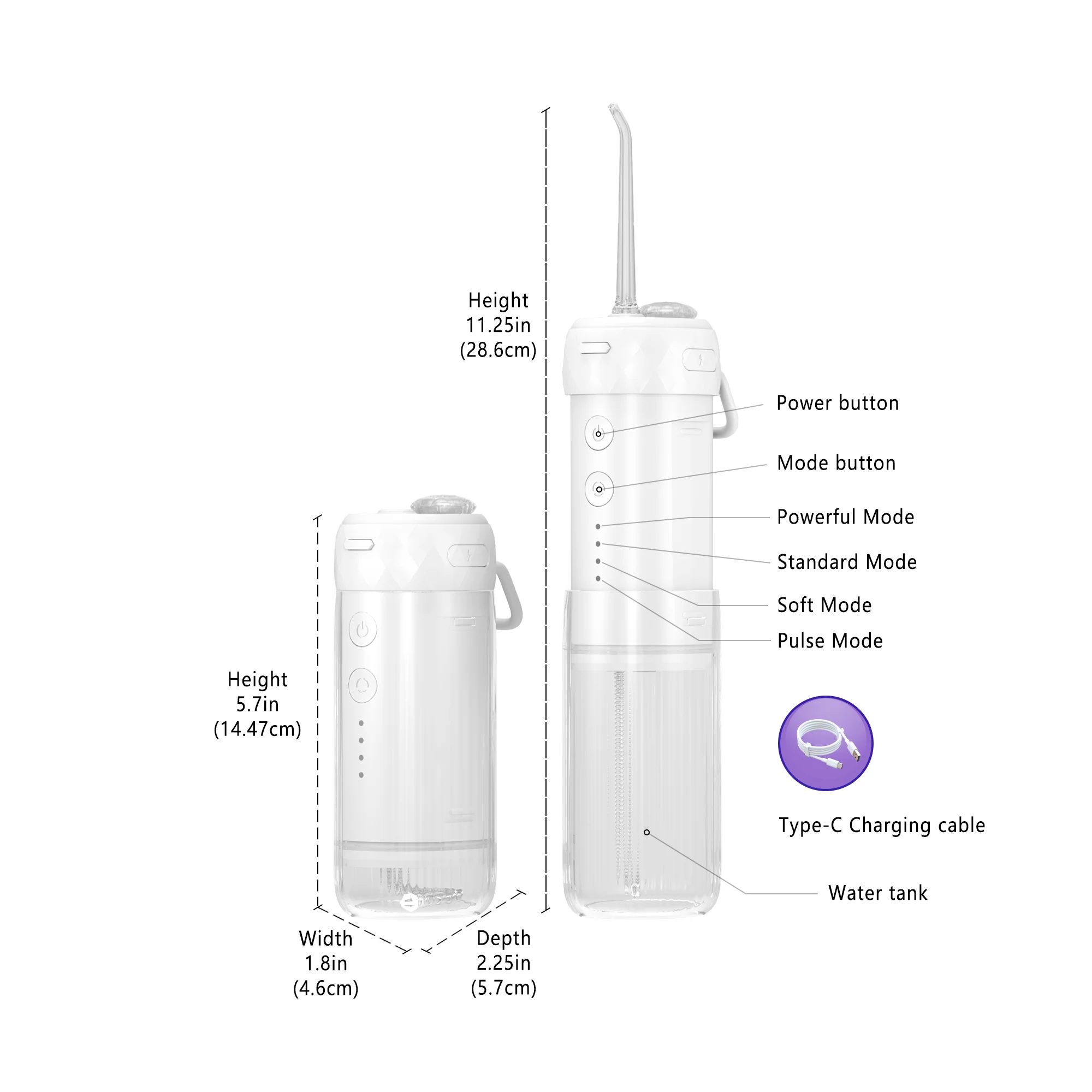 STLF SIILLK Top-Rated Black Rechargeable 2-Way Water Flosser  Irrigator for Deep Multi-Purpose Teeth Whitening Accessory