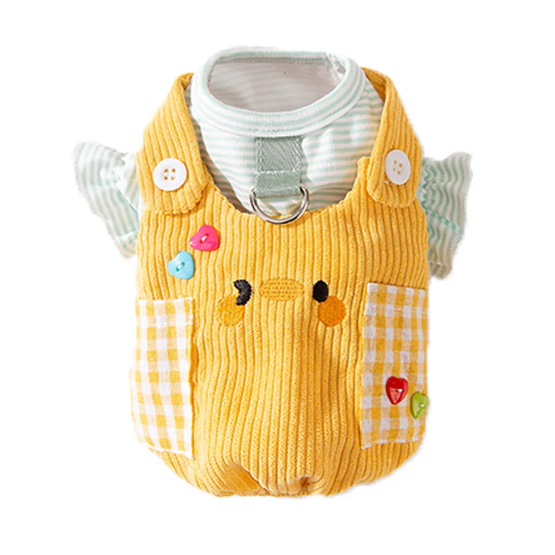 Cute Cartoon Plaid Pocket for Dogs in Autumn and Winter Small Animals Two Legs Suspenders Pants for Cats Warm Pet Dogs Clothes