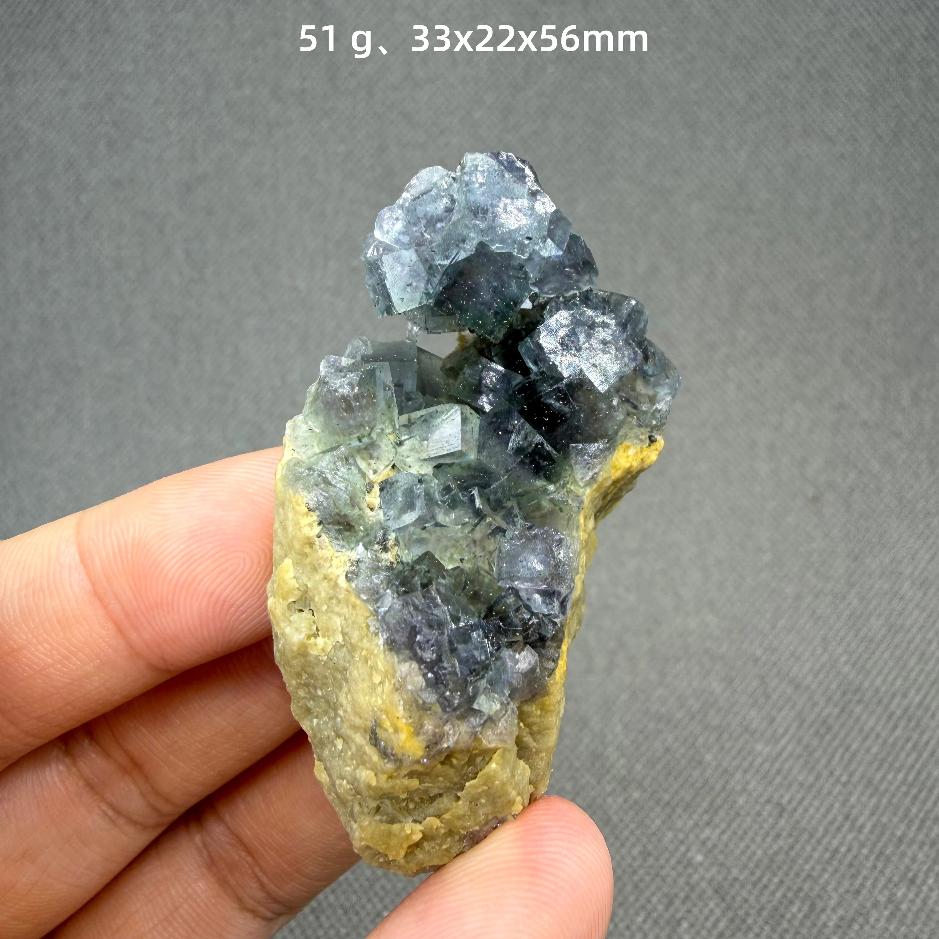 Rare Nigerian Daylight Fluorescent Fluorite with Pyrite Inclusion Natural Crystal Specimen
