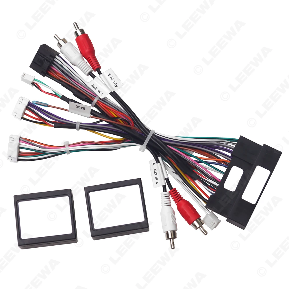 LEEWA Car Audio 16PIN DVD Player Power Calbe Adapter With 2 Canbus Boxes For Hyundai IX35 Sonata 8 Santafe Kia K3 Wiring Harness
