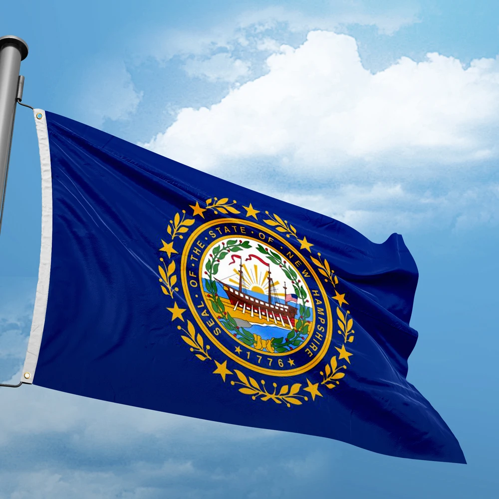 New Hampshire Flag 3*5FT 90*150CM USA States Flags Design Custom  Outdoor Decor Banners  Polyester UV Resistance Double Stitched