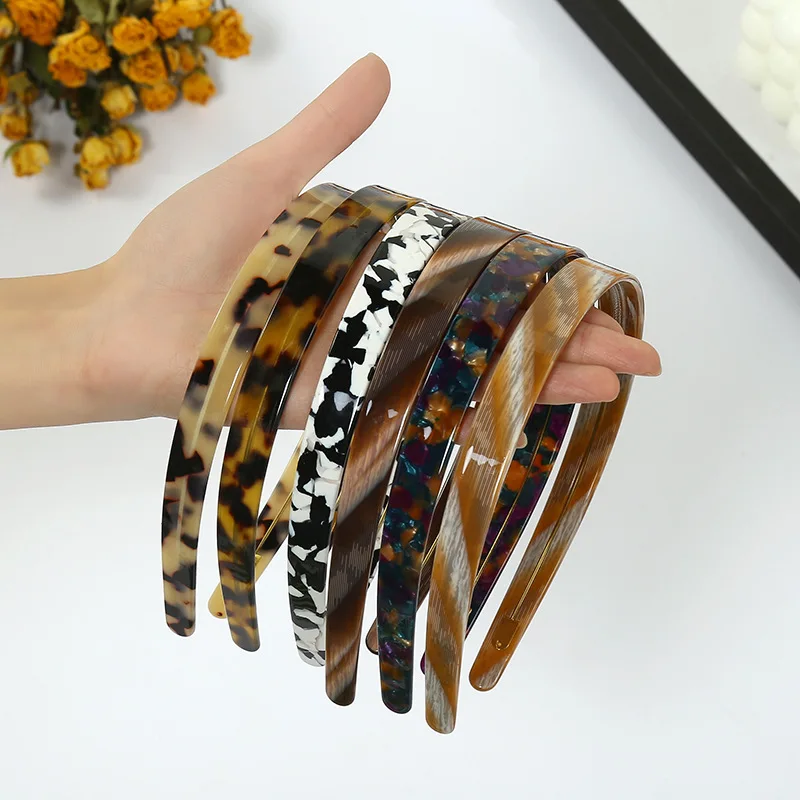 Korean version of ins jewelry acetate hair accessories tortoiseshell color headbands women\'s face wash hairbands spot wholesale