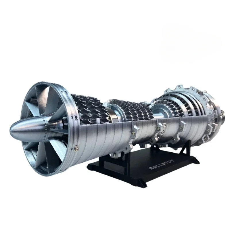 GEJ79 Fighter Aircraft Turbojet Engine Assembly Model Aircraft 3D Printing Action Figure Collection Toys Ornament with LED Gifts