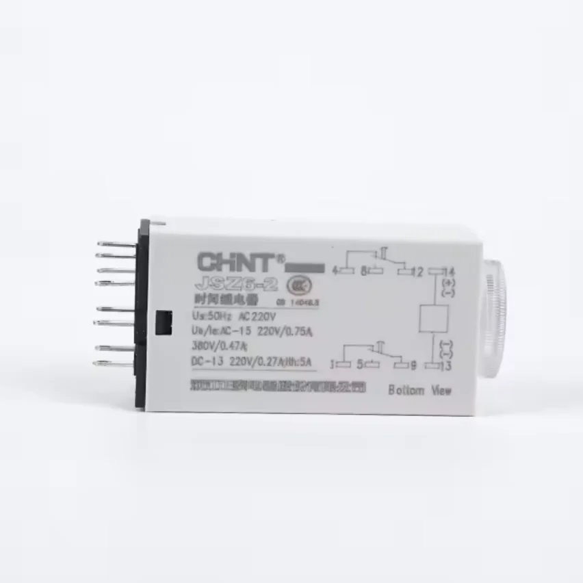 CHINT JSZ6-2 Adjustable Time Delay Relay 8Pin DPDT 5A 50Hz 1s 5s 10s 30s 60s On Delay Timer AC220V DC24V Without Base