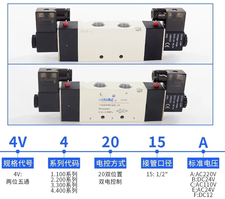 Electrovanne-pneumatique-4v420-15-interrupteur-de-valve-d'air-double-commande-electronique