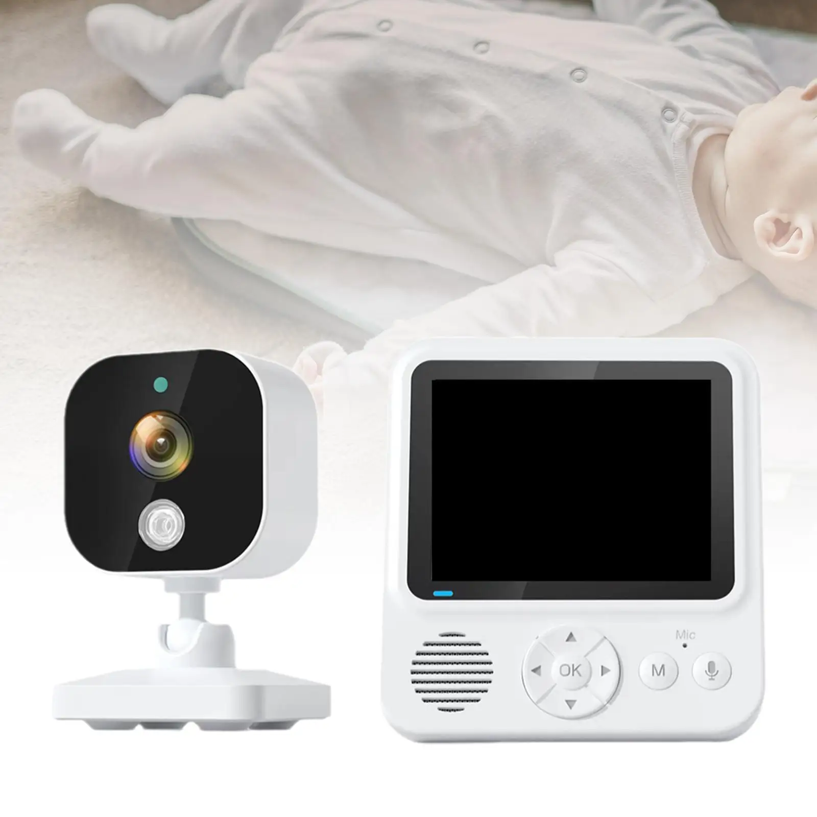 

Wireless Security Camera Dark Vision Nanny Camera Portable Video Call Security Camera for Warehouse Indoor Nursery Bedroom Elder