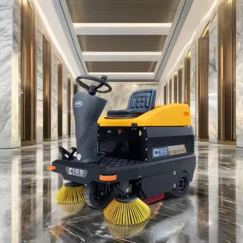 C100 Electric Factory Cleaning Machine Road Sweeper Industrial Ride on Floor Sweeper