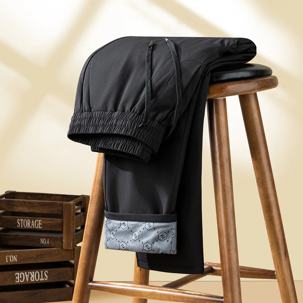 

Men Business Down Pants Winter Thickened Goose Down Padded Warm Trousers Man Straight Cut calca termica masculina inverno PT-611