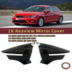 Gloss Black Carbon Look Car Wing Mirror Covers For Seat Leon MK3 MK3.5 5F ST FR Cupra 2013-2020 Rearview Mirror Case Caps