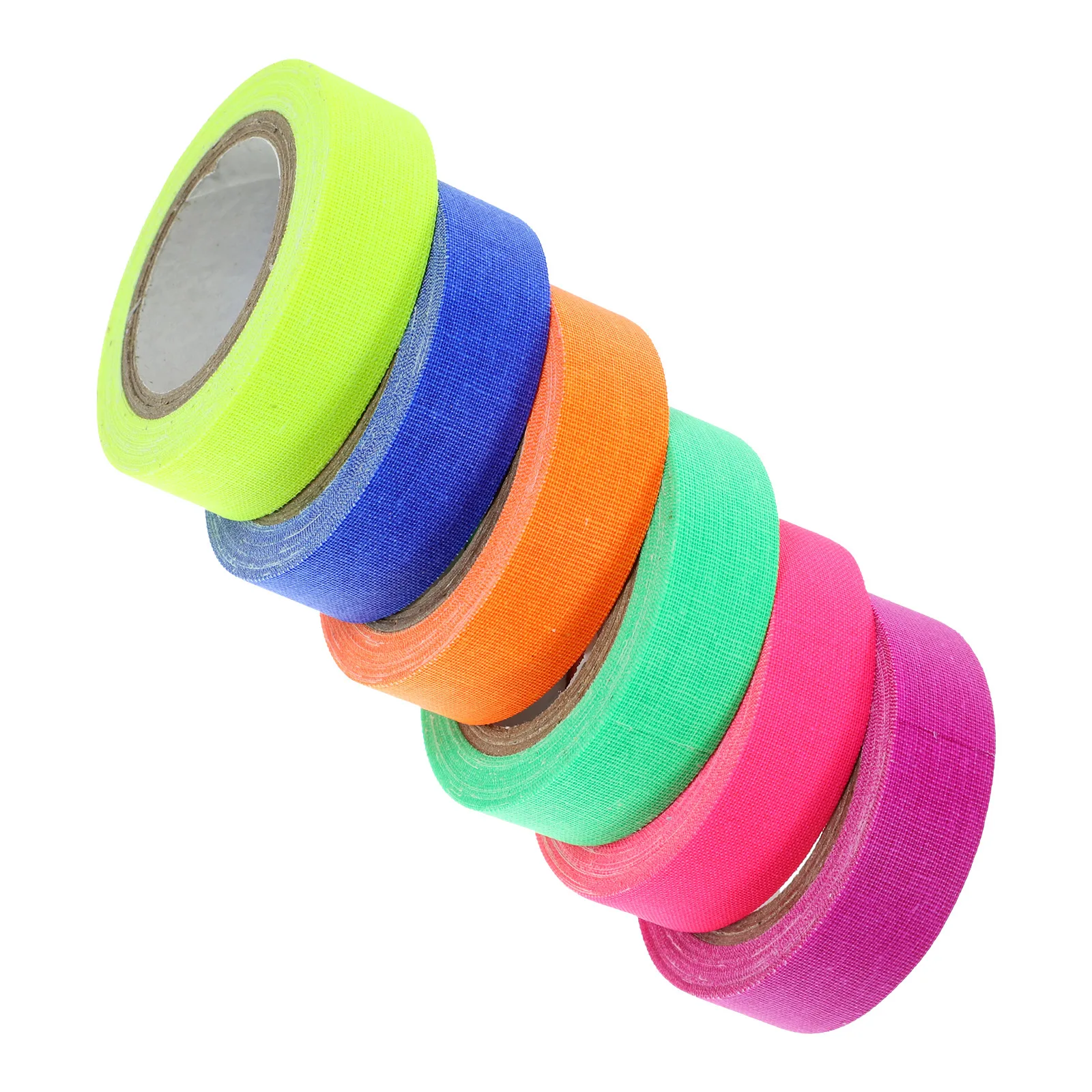 

6pcs Night Tape 15mmx5m Uv Blacklight Tape No Residue Matte High Adhesion UV Fluorescent Cloth Neon Blacklight