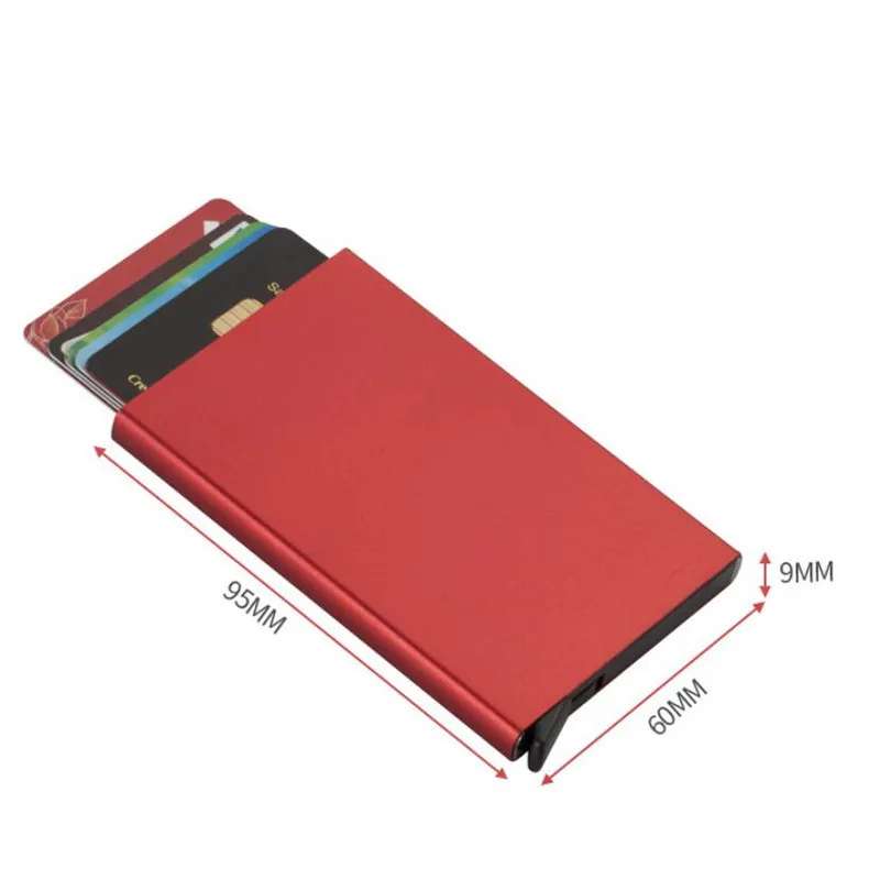 Automatic Pop Up ID Credit Card Box Slim Aluminum Wallet Pocket Case Bank Credit Card Case RFID Card Holder Storage Organization