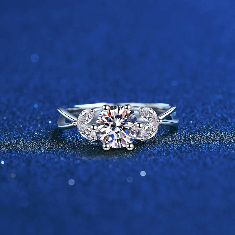

LioraGem Blooming Flower Ring for Women, High-End 1-Carat D-Color Moissanite Ring Platinum PT950 Stamp Girlfriend Gift