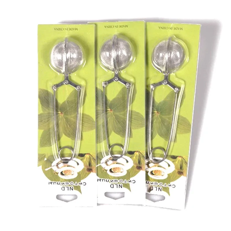 Lot 10pcs High Quality Handheld Stainless Steel Tea Pot Infuser Sphere Mesh Tea Strainers Handle Tea Ball with Retail Package