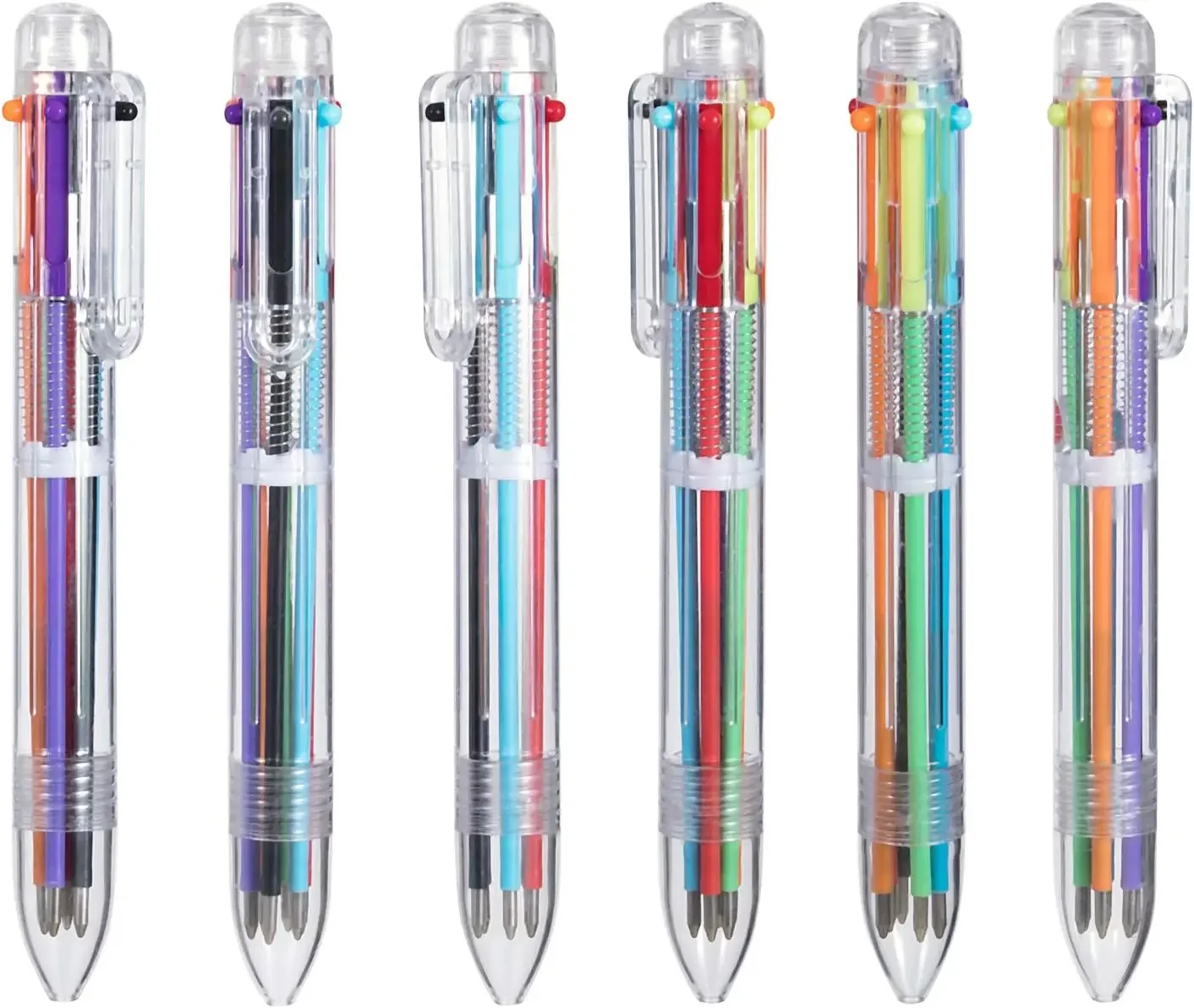 

22 Pack 0.5mm 6-In-1 Multicolor Retractable Ballpoint Pens For School, Office & Gifts